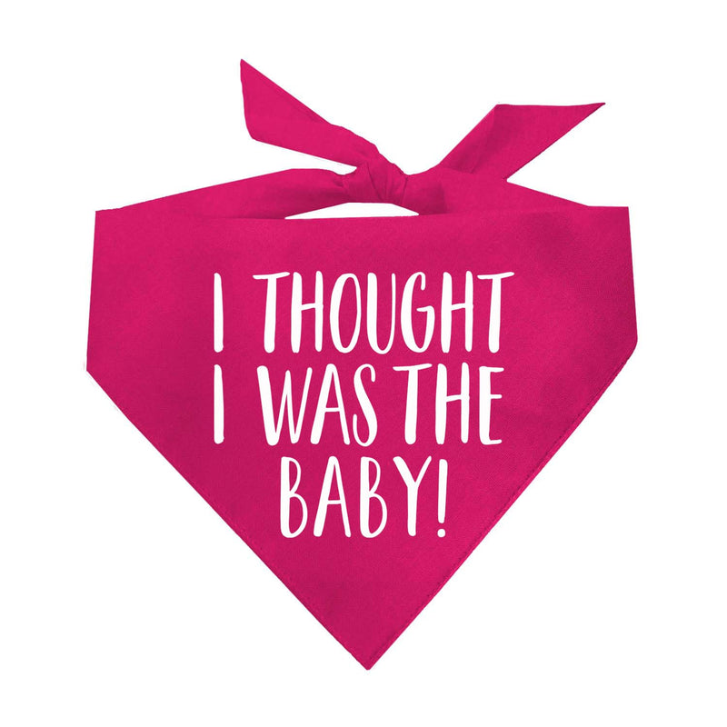 I Thought I was The Baby Baby Announcement Dog Bandana (Hot Pink OS 340) GB