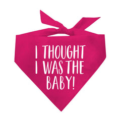 I Thought I was The Baby Baby Announcement Dog Bandana (Hot Pink OS 340) GB