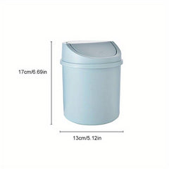 Mini Plastic Desktop Trash Can with Lid for Home Office