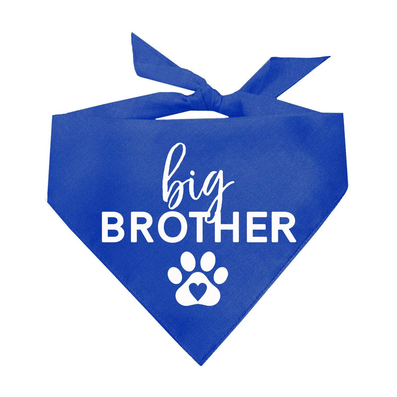 Big Brother with Heart Paw Baby Announcement Dog Bandana (Royal OS 87)